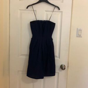 J. Crew navy strapless cocktail dress
